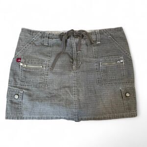 y2k be bop 12 cargo grunge utility mini skirt drawstring 25 waist